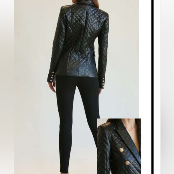 #284 black “coco” vegan leather jacket - Picture 4 of 4